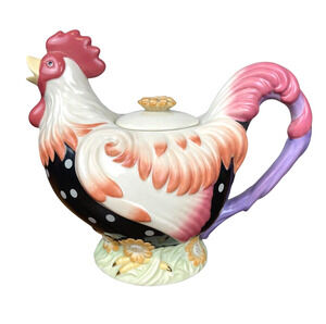 Lenox Chicken Rooster Hen "Daybreak Sunshine" Teapot 4 cup Country Farmhouse